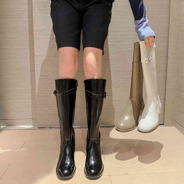 boots autumn winter simple long boots knight buckle side zipper round head thick heel jlmj, Black
boots autumn winter simple long boots knight buckle side zipper round head thick heel jlmj, Black