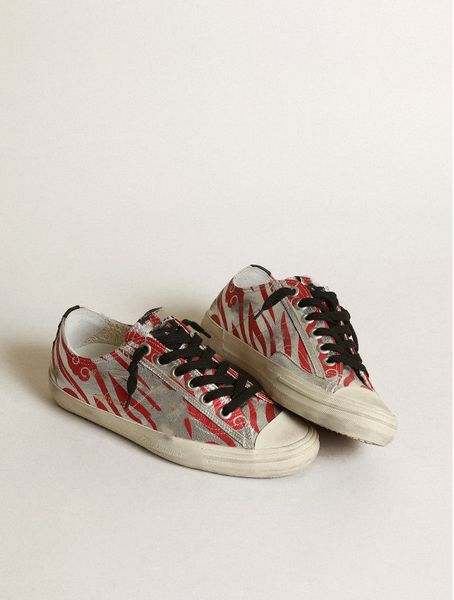 sole dirty shoes designer luxury italian vintage handmade v-star ltd tiger print silver and red laminated leather sneakers-24, Black
sole dirty shoes designer luxury italian vintage handmade v-star ltd tiger print silver and red laminated leather sneakers-24, Black