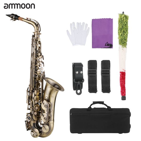 e-flat alto saxophone vintage style eb alto sax woodwind instrument with carrying case neck backpack straps mouthpiece
e-flat alto saxophone vintage style eb alto sax woodwind instrument with carrying case neck backpack straps mouthpiece