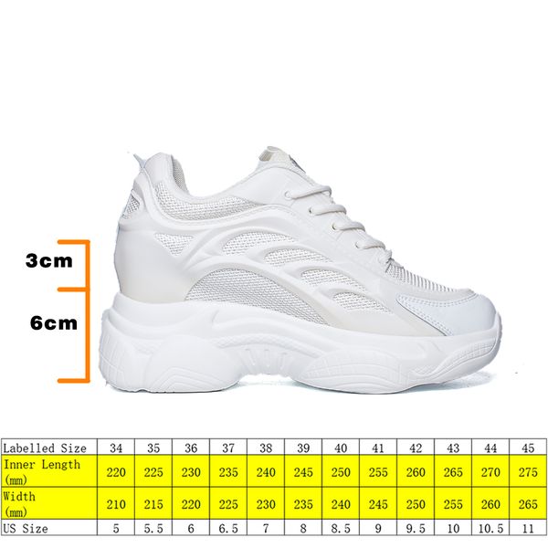 white dad shoes chunky sneakers for women 2022 genuine leather air mesh hollow platform heel wedge pumps 9cm heels, Black;yellow
white dad shoes chunky sneakers for women 2022 genuine leather air mesh hollow platform heel wedge pumps 9cm heels, Black;yellow