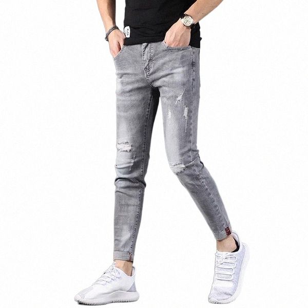 ripped denim jeans men's spring 2021 youth korean fashion slim patch elastic feet grey pencil pants x21j#, Blue
ripped denim jeans men's spring 2021 youth korean fashion slim patch elastic feet grey pencil pants x21j#, Blue