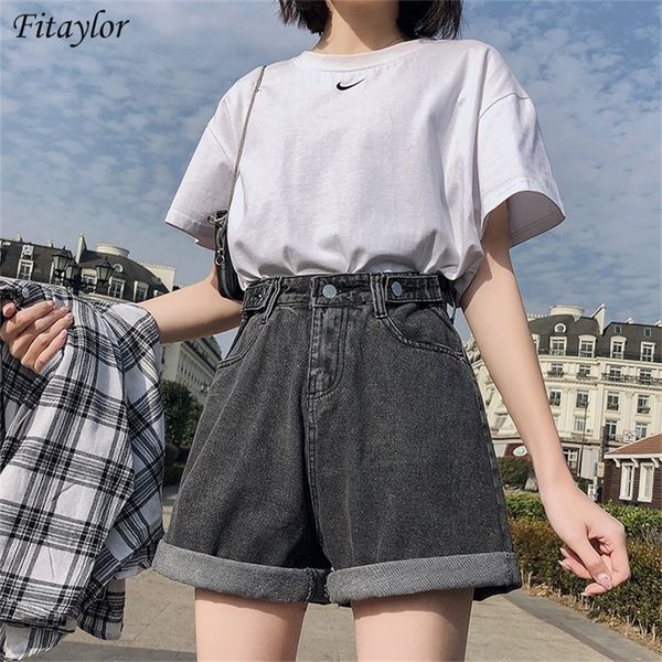 ftlzz summer women high waist button wigh leg jeans shorts casual female loose fit blue denim 220629, White;black
ftlzz summer women high waist button wigh leg jeans shorts casual female loose fit blue denim 220629, White;black