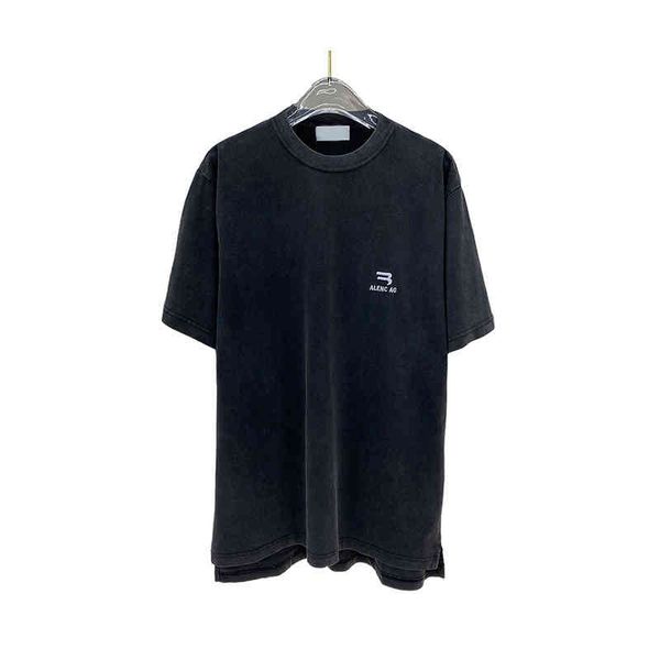 men's t-shirts hook emroidery washed sulfur used paris fashion t-shirt for men and women, White;black
men's t-shirts hook emroidery washed sulfur used paris fashion t-shirt for men and women, White;black