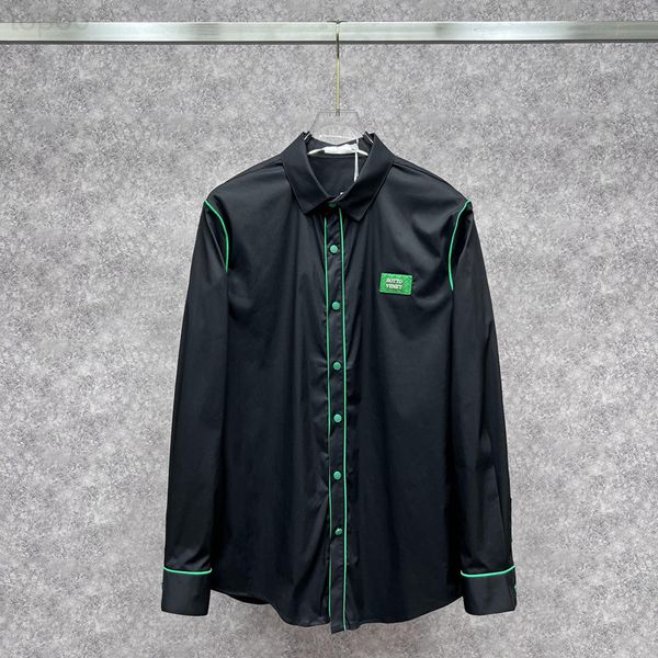 men's casual shirts designer 2022 spring and autumn new bv green badge stripe stitching casual shirt loose long sleeve fashion men wome, White;black
men's casual shirts designer 2022 spring and autumn new bv green badge stripe stitching casual shirt loose long sleeve fashion men wome, White;black