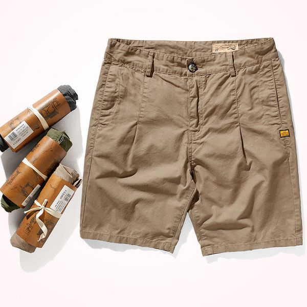 summer american retro casual shorts men's fashion brand tailored khaki washed old woven straight knee length pants, Black;brown
summer american retro casual shorts men's fashion brand tailored khaki washed old woven straight knee length pants, Black;brown