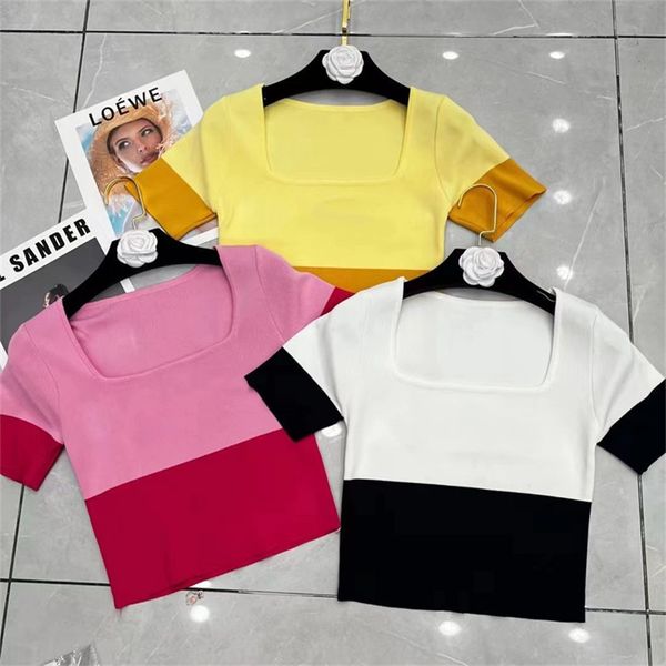 women's square collar knits t shirt front letter classic short blouse tank crop sleeve round polo shirt assorted colors, White
women's square collar knits t shirt front letter classic short blouse tank crop sleeve round polo shirt assorted colors, White