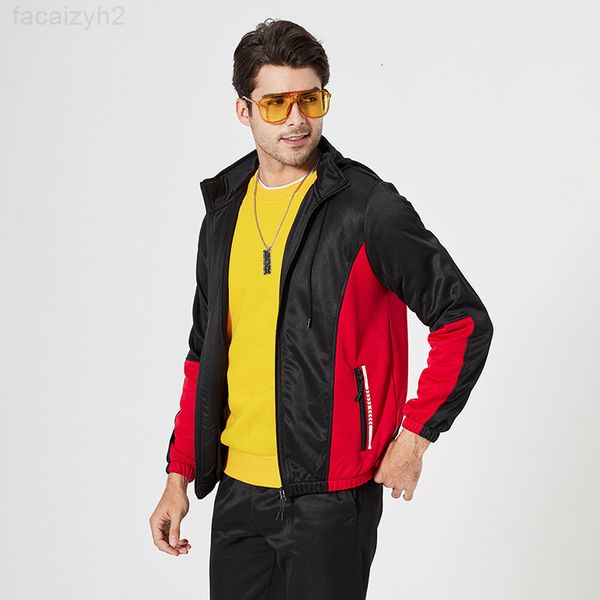 hoodie men's zipper long sleeve colorblock stand collar loose trousers letter print basic jacket coat set casual clothing, Black
hoodie men's zipper long sleeve colorblock stand collar loose trousers letter print basic jacket coat set casual clothing, Black