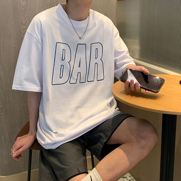 2022 summer new mens t-shirts casual loose printed letter round neck light breathable short sleeve fashion loose clothes, White;black
2022 summer new mens t-shirts casual loose printed letter round neck light breathable short sleeve fashion loose clothes, White;black