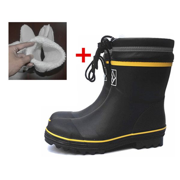 black winter rubber safety fishing boots men steel toe steel sole rain boots anti-stabbing gumboots and anti-smashing galoshes, Black;red
black winter rubber safety fishing boots men steel toe steel sole rain boots anti-stabbing gumboots and anti-smashing galoshes, Black;red