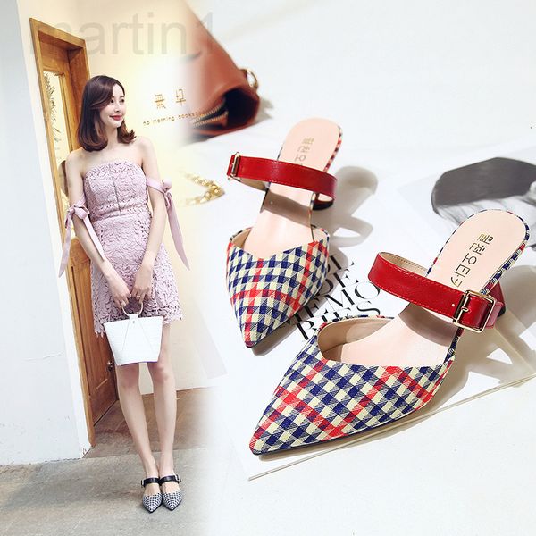 slippers designer 2020 spring and summer new korean style lattice baotou half slippers women's pointed sandals high heels thick shoes t, Black
slippers designer 2020 spring and summer new korean style lattice baotou half slippers women's pointed sandals high heels thick shoes t, Black