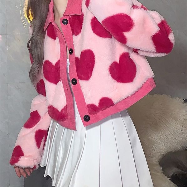sylcue pink girl youth cute allmatch love contrast woolen loose comfortable and supple womens short coat button 220725, Black;brown
sylcue pink girl youth cute allmatch love contrast woolen loose comfortable and supple womens short coat button 220725, Black;brown