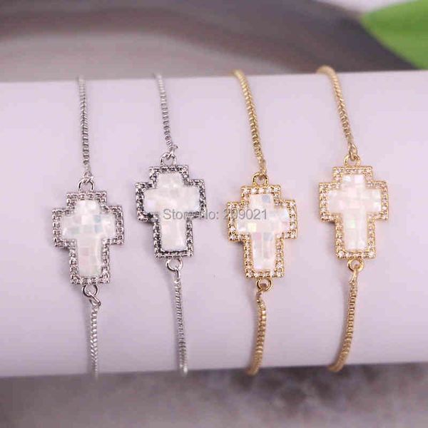 8pcs cross shape cubic zirconia shell connector charm chain bracelets for women, Golden;silver
8pcs cross shape cubic zirconia shell connector charm chain bracelets for women, Golden;silver