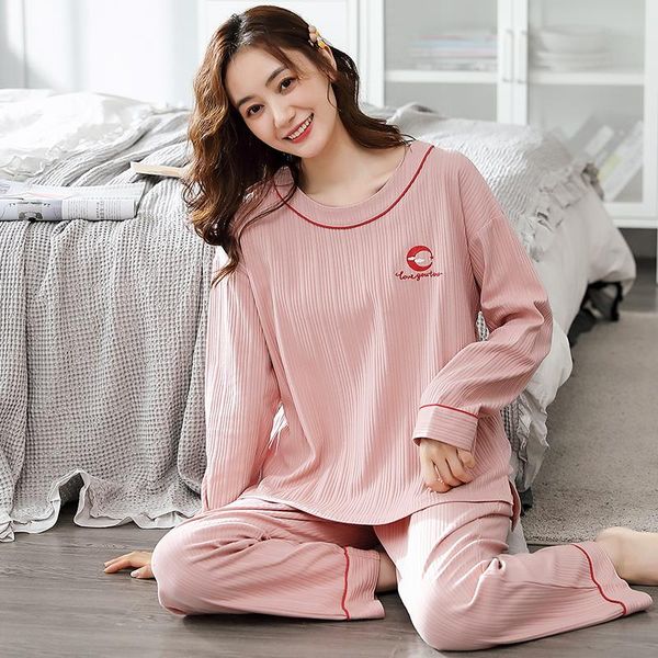 spring knitted cotton women sleepwear pajamas long sleeve round neck 2pcs set womens pyjamas loose 3xl female lounge homewear, Black;red
spring knitted cotton women sleepwear pajamas long sleeve round neck 2pcs set womens pyjamas loose 3xl female lounge homewear, Black;red
