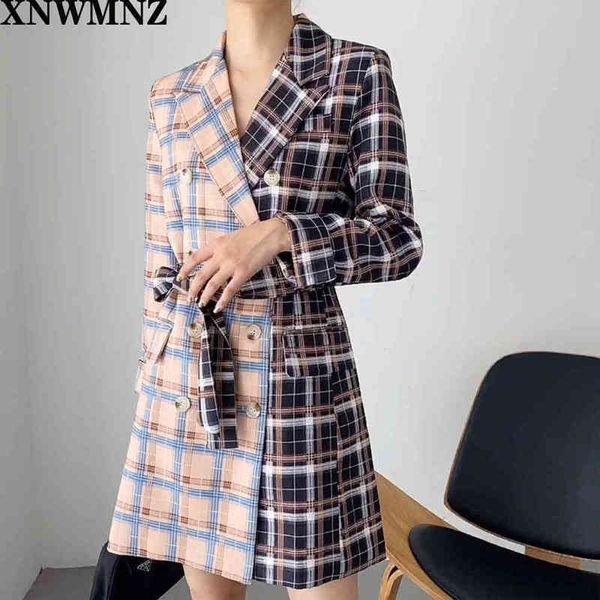 xnwmnz za fashion autumn women plaid blazers jackets work office lady suit slim double breasted business female chic blazer coat 210513, White;black
xnwmnz za fashion autumn women plaid blazers jackets work office lady suit slim double breasted business female chic blazer coat 210513, White;black