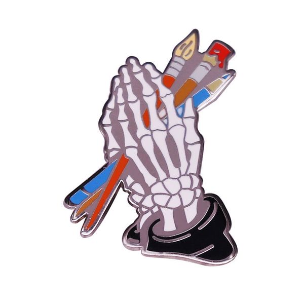 skeleton hand holding paint brush enamel brooch pins badge fashion jewelry accessories, Blue
skeleton hand holding paint brush enamel brooch pins badge fashion jewelry accessories, Blue