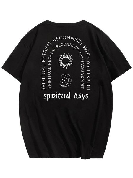 romwe guys sun & moon graphic tee v8u2#, White;black