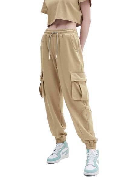 pocket side drawstring waist sweatpants d3e3#, Black;white