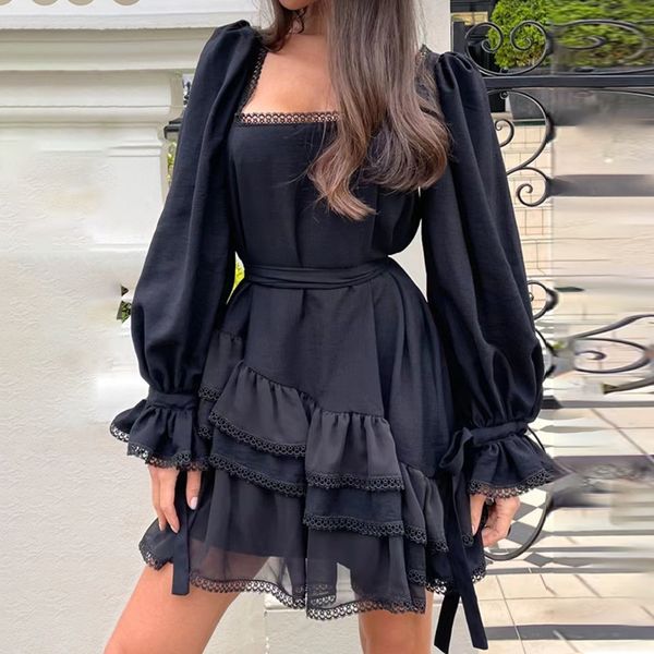 509 2022 spring summer flora print dres squared neck knee length long sleeve panelld kint dress luxury fashion prom womens clothes bk, Black
509 2022 spring summer flora print dres squared neck knee length long sleeve panelld kint dress luxury fashion prom womens clothes bk, Black