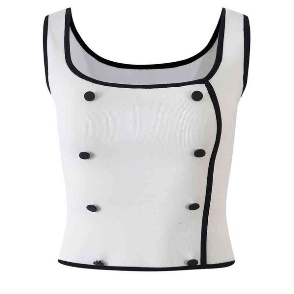 women's tanks camis summer women's temperament slim sleeveless knitted vest double row button sling 9md6, White
women's tanks camis summer women's temperament slim sleeveless knitted vest double row button sling 9md6, White