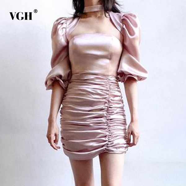 white elegant dress for women halter puff half sleeve high waist ruched slim a line mini party dresses female fashion summer 210507, Black;gray
white elegant dress for women halter puff half sleeve high waist ruched slim a line mini party dresses female fashion summer 210507, Black;gray