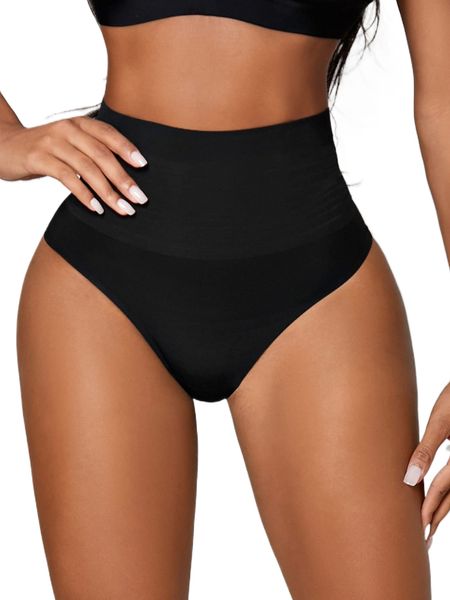 high waisted shapewear panty n95e#, Black;red