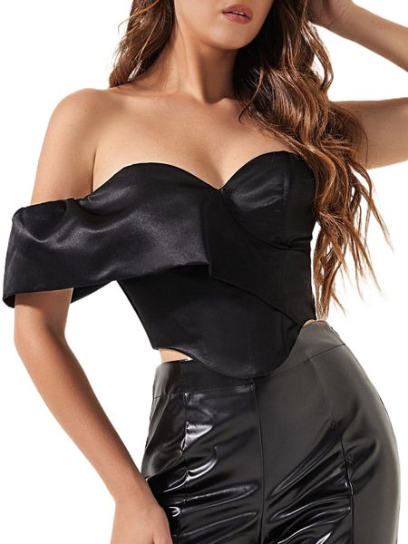 sbetro one shoulder asymmetrical hem bustier satin t1az#, White
sbetro one shoulder asymmetrical hem bustier satin t1az#, White