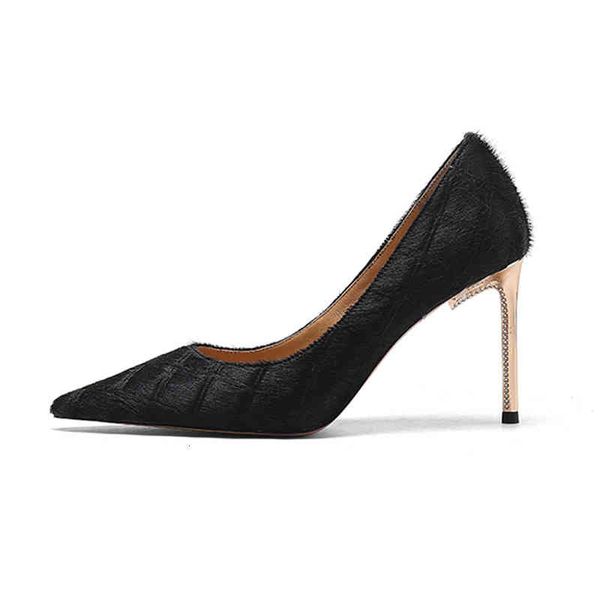 dress shoes spring and summer women's shoes pointed thin heels high horsehair leather metal plated heel ladies' single 3mog, Black
dress shoes spring and summer women's shoes pointed thin heels high horsehair leather metal plated heel ladies' single 3mog, Black