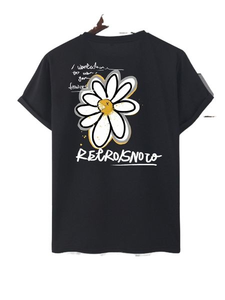 men floral & slogan graphic tee p9gt#, White;black
men floral & slogan graphic tee p9gt#, White;black