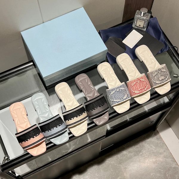 embroidered fabric slippers women designer slipper printing letters flip flops ladies flat sandals fashion woven sliders, Black
embroidered fabric slippers women designer slipper printing letters flip flops ladies flat sandals fashion woven sliders, Black