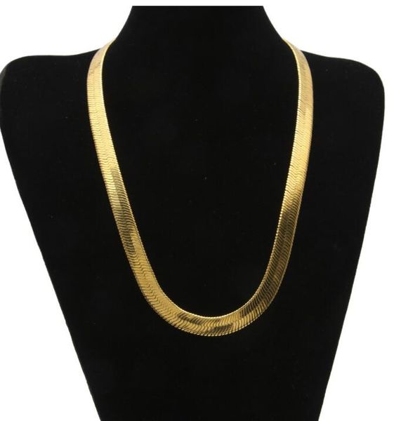 14k gold plated chains men's and women's flat snake bone copper chain short clavicle blade 9mm 24" chain, Silver
14k gold plated chains men's and women's flat snake bone copper chain short clavicle blade 9mm 24" chain, Silver