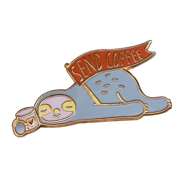 cartoon seend coffee hard enamel pin kawaii sloth drink coffee cute animal metal brooch accessories fashion badge jewelry, Blue
cartoon seend coffee hard enamel pin kawaii sloth drink coffee cute animal metal brooch accessories fashion badge jewelry, Blue