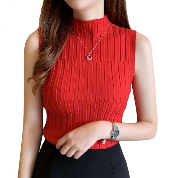 women half turtleneck sleeveless womens t-shirt slim knitted vest fashion casual half-high collar hooded bottoming outer wear, White
women half turtleneck sleeveless womens t-shirt slim knitted vest fashion casual half-high collar hooded bottoming outer wear, White