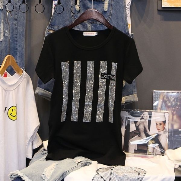 short sleeve tshirt women summer clothes fashion drilling printing loose cotton bottoming shirt pullovers female 220520, White
short sleeve tshirt women summer clothes fashion drilling printing loose cotton bottoming shirt pullovers female 220520, White