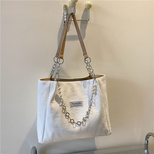 designer bags shoulder tote bags with large capacity and pearl flower chain canvas 32cm
designer bags shoulder tote bags with large capacity and pearl flower chain canvas 32cm