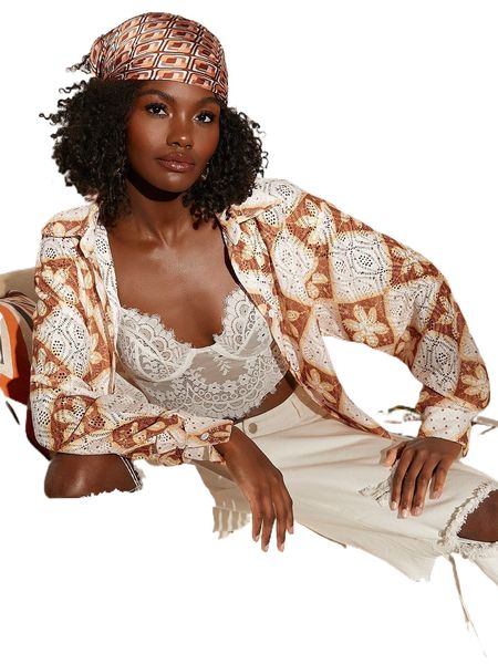 allover print drop shoulder shirt p0he#, White
allover print drop shoulder shirt p0he#, White