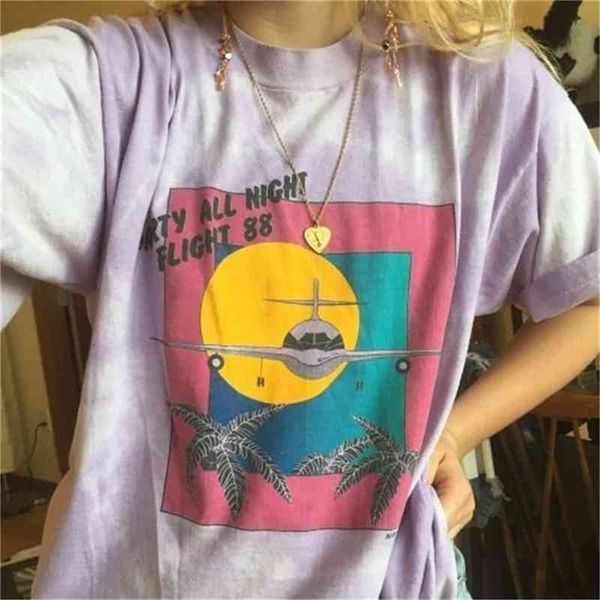 kuakuayu hjn party all night flight 88 tshirt women grunge retro style tee 90s fashion purple white 210320
kuakuayu hjn party all night flight 88 tshirt women grunge retro style tee 90s fashion purple white 210320