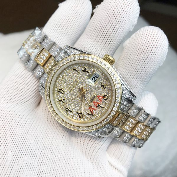 iced out diamond watch men watches ro lix 40mm date just automatic mechanical sweeping stainless steel yellow gold silver sapphire glass, Slivery;brown
iced out diamond watch men watches ro lix 40mm date just automatic mechanical sweeping stainless steel yellow gold silver sapphire glass, Slivery;brown