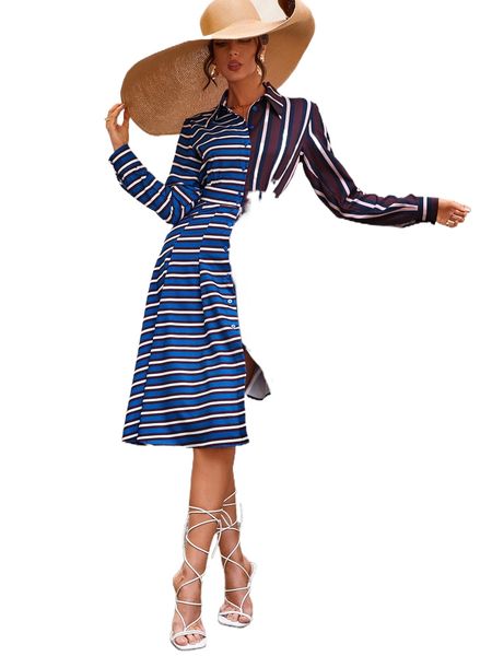 striped color block shirt dress z9kv#, Black;gray
striped color block shirt dress z9kv#, Black;gray