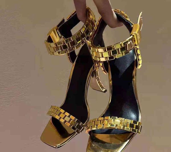 fashion-2022 summer show gold luxury special-shaped heel super high heel 10cm fashion show metal sandals, Black
fashion-2022 summer show gold luxury special-shaped heel super high heel 10cm fashion show metal sandals, Black