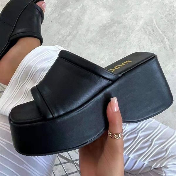 2022 summer slippers for womens sandals fish mouth high heel slides rubber slope heel one-sided thick soled shoes, Black
2022 summer slippers for womens sandals fish mouth high heel slides rubber slope heel one-sided thick soled shoes, Black