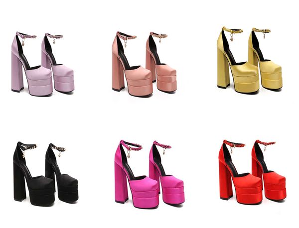 women platform pumps chunky heel platform sandals silk high heels lace up bow tie gladiator ladies thick 10cm high party pumps no390, Black
women platform pumps chunky heel platform sandals silk high heels lace up bow tie gladiator ladies thick 10cm high party pumps no390, Black