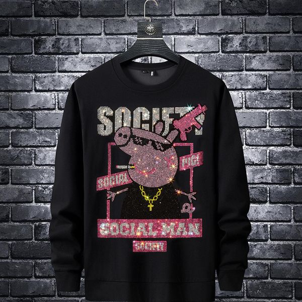 men's hoodies & sweatshirts designer trendy sweater men's 2021 spring new pig letter embroidery round neck drill casual long sleev, Black
men's hoodies & sweatshirts designer trendy sweater men's 2021 spring new pig letter embroidery round neck drill casual long sleev, Black