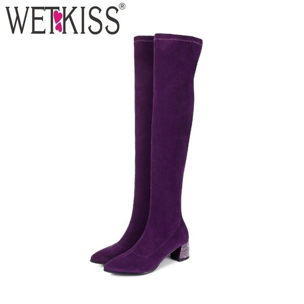 wetkiss stretch flock women over the knee boots pointed toe footwear crystal high heels female boot shoes woman winter purple 201111, Black
wetkiss stretch flock women over the knee boots pointed toe footwear crystal high heels female boot shoes woman winter purple 201111, Black