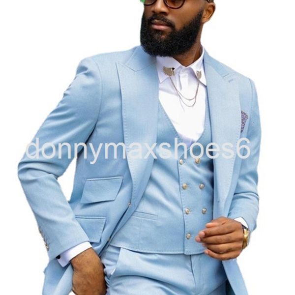 men's suits & blazers light blue suit summer business casual men's three piece groom man suit wedding banquet, White;black
men's suits & blazers light blue suit summer business casual men's three piece groom man suit wedding banquet, White;black