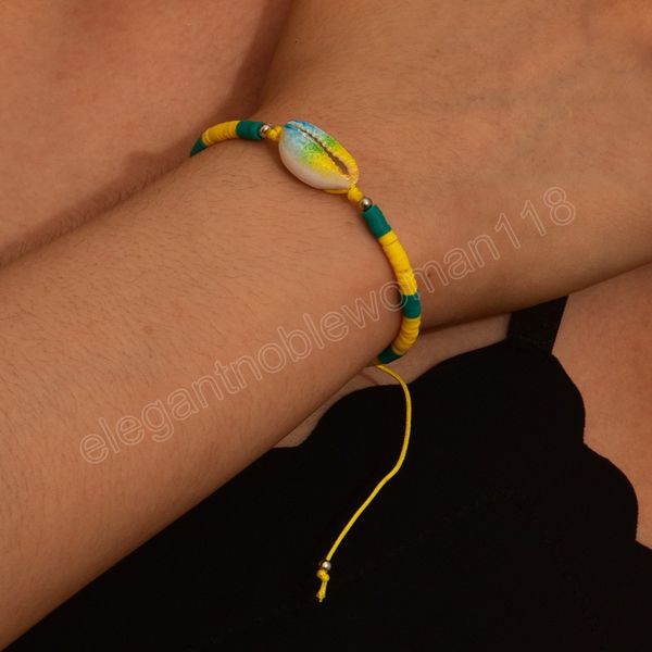 handmade simple rope shell bracelets women boho colorful soft clay bracelet party jewelry, Golden;silver
handmade simple rope shell bracelets women boho colorful soft clay bracelet party jewelry, Golden;silver