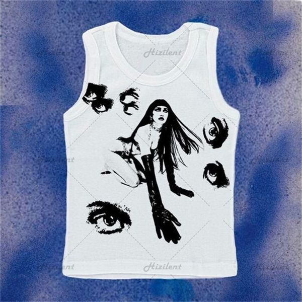 y2k graphics print crop women fashion sleeveless o neck basic slim vest tee cool girls streetwear vintage gothic tanks 220602, White
y2k graphics print crop women fashion sleeveless o neck basic slim vest tee cool girls streetwear vintage gothic tanks 220602, White