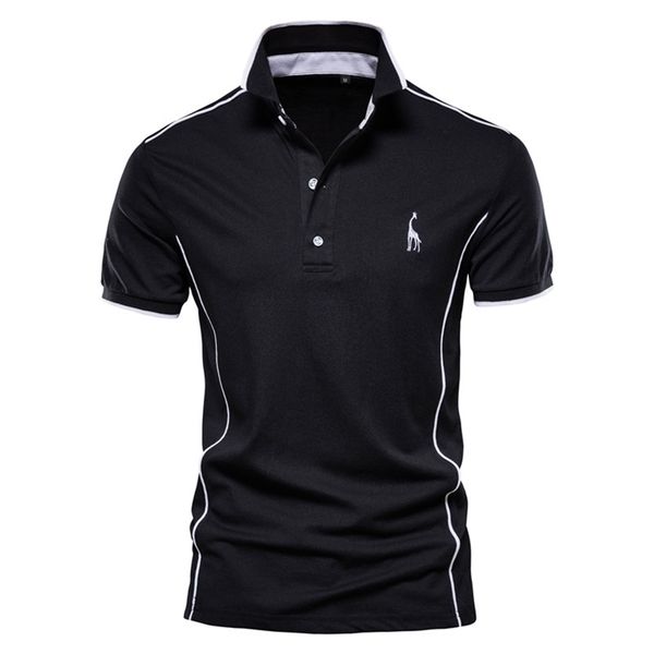 summer cotton polo shirt men turn down collar casual social style giraffe brand embroidery mens polos male tees 210308, White;black
summer cotton polo shirt men turn down collar casual social style giraffe brand embroidery mens polos male tees 210308, White;black