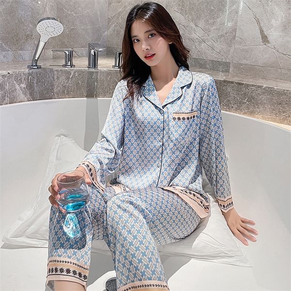 women's sleepwear ice silk pajamas women's spring and autumn longsleeved twopi 220823, Black;red
women's sleepwear ice silk pajamas women's spring and autumn longsleeved twopi 220823, Black;red