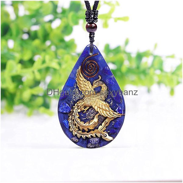 pendant necklaces glow in the dark lapis lazi with phoenix orgone bird of par amfoo, Silver
pendant necklaces glow in the dark lapis lazi with phoenix orgone bird of par amfoo, Silver