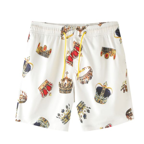 european and american men's wear summer 2022 new crown print slim beach pants fashion casual shorts five minutes of pants, White;black
european and american men's wear summer 2022 new crown print slim beach pants fashion casual shorts five minutes of pants, White;black